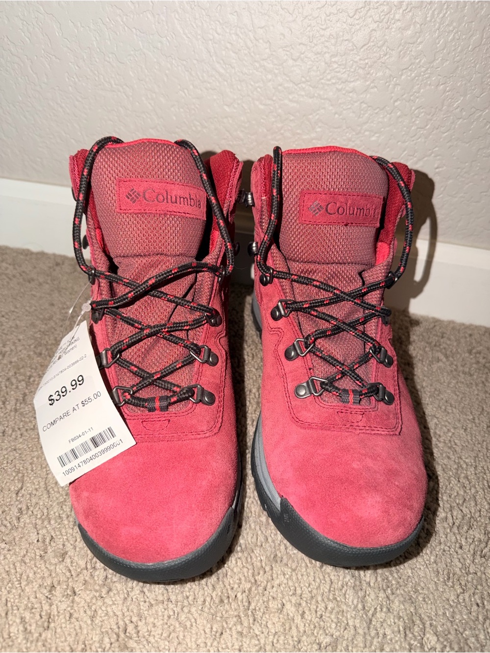 Columbia Red Suede Hiking Boots